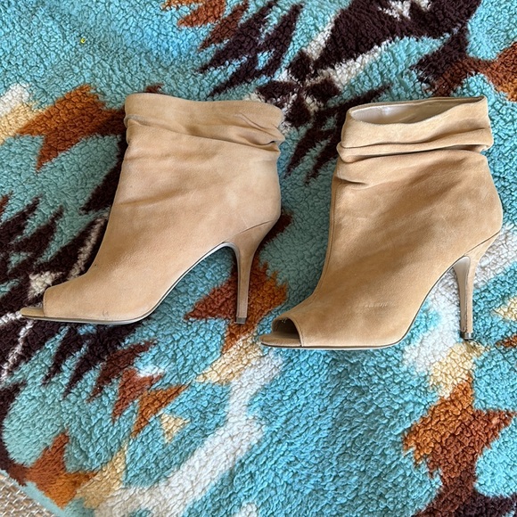 Aldo Open Toe Booties Camel Size 10 - Picture 1 of 5